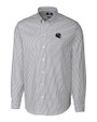 Chicago Bears NFL Helmet Cutter & Buck Stretch Oxford Stripe Mens Big and Tall Long Sleeve Dress Shirt Charcoal Mannequin