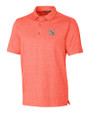 Miami Dolphins NFL Helmet Cutter & Buck Forge Heathered Stretch Mens Polo College Orange Heather Mannequin