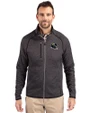 Jacksonville Jaguars NFL Helmet Cutter & Buck Mainsail Sweater-Knit Mens Full Zip Jacket Charcoal Heather Front