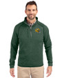 Green Bay Packers NFL Helmet Cutter & Buck Mainsail Sweater-Knit Mens Big and Tall Half Zip Pullover Jacket Hunter Heather Front