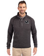 Pittsburgh Steelers NFL Helmet Cutter & Buck Mainsail Sweater-Knit Mens Big and Tall Half Zip Pullover Jacket Charcoal Heather Front