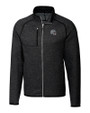 New England Patriots NFL Helmet Cutter & Buck Mainsail Sweater-Knit Mens Big and Tall Full Zip Jacket Charcoal Heather Mannequin
