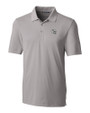 Miami Dolphins NFL Helmet Cutter & Buck Forge Stretch Mens Polo Polished Medium Gray Mannequin