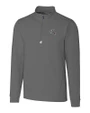 New England Patriots NFL Helmet Cutter & Buck Traverse Stretch Eco Quarter Zip Mens Pullover Elemental Grey Mannequin