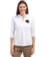 Jacksonville Jaguars NFL Helmet Cutter & Buck Virtue Eco Pique Recycled Half Zip Pullover Womens Hoodie White Front