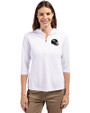 Jacksonville Jaguars NFL Helmet Cutter & Buck Virtue Eco Pique Recycled Half Zip Pullover Womens Hoodie White Front