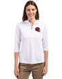 Kansas City Chiefs NFL Helmet Cutter & Buck Virtue Eco Pique Recycled Half Zip Pullover Womens Hoodie White Front