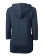 New England Patriots NFL Helmet Cutter & Buck Virtue Eco Pique Recycled Half Zip Pullover Womens Hoodie Navy Blue Mannequin Back