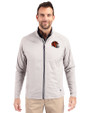 Cincinnati Bengals NFL Helmet Cutter & Buck Adapt Recycled Soft Knit Stretch Mens Hybrid Full Zip Jacket Polished Medium Gray Front
