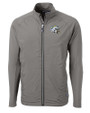 Los Angeles Chargers NFL Helmet Cutter & Buck Adapt Eco Knit Hybrid Recycled Mens Full Zip Jacket Elemental Grey Mannequin