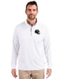 Baltimore Ravens NFL Helmet Cutter & Buck Adapt Eco Knit Stretch Recycled Mens Quarter Zip Pullover White Front