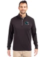 Philadelphia Eagles NFL Helmet Cutter & Buck Adapt Eco Knit Stretch Recycled Mens Quarter Zip Pullover Black Front
