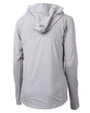 New England Patriots NFL Helmet Cutter & Buck Adapt Eco Knit Hybrid Recycled Womens Full Zip Jacket Polished Medium Gray Mannequin Back