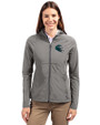 Philadelphia Eagles NFL Helmet Cutter & Buck Adapt Eco Knit Hybrid Recycled Womens Full Zip Jacket Elemental Grey Front