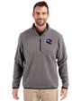 Minnesota Vikings NFL Helmet Cutter & Buck Cascade Eco Fleece Mens Quarter Zip Jacket Elemental Grey/Black Front