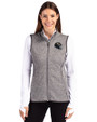 Baltimore Ravens NFL Helmet Cutter & Buck Mainsail Sweater Knit Womens Full Zip Vest Polished Heather Front