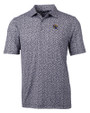 Los Angeles Rams NFL Helmet Cutter & Buck Pike Magnolia Print Stretch Mens Polo Black/Polished Mannequin