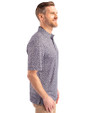 New York Giants NFL Helmet Cutter & Buck Pike Magnolia Print Stretch Mens Polo Black/Polished Side
