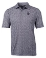 Minnesota Vikings NFL Helmet Cutter & Buck Pike Magnolia Print Stretch Mens Polo Black/Polished Mannequin