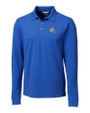 Los Angeles Chargers NFL Helmet Cutter & Buck Advantage Eco Tri-Blend Pique Mens Long Sleeve Polo Chelan Blue Mannequin