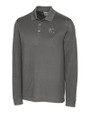 New England Patriots NFL Helmet Cutter & Buck Advantage Eco Tri-Blend Pique Mens Long Sleeve Polo Elemental Grey Mannequin