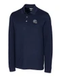 New England Patriots NFL Helmet Cutter & Buck Advantage Eco Tri-Blend Pique Mens Long Sleeve Polo Liberty Navy Mannequin