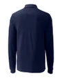 New England Patriots NFL Helmet Cutter & Buck Advantage Eco Tri-Blend Pique Mens Long Sleeve Polo Liberty Navy Mannequin Back