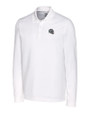 New England Patriots NFL Helmet Cutter & Buck Advantage Eco Tri-Blend Pique Mens Long Sleeve Polo White Mannequin