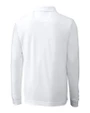 New England Patriots NFL Helmet Cutter & Buck Advantage Eco Tri-Blend Pique Mens Long Sleeve Polo White Mannequin Back