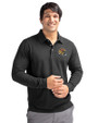 San Francisco 49ers NFL Helmet Cutter & Buck Advantage Eco Tri-Blend Pique Mens Long Sleeve Polo Black Front
