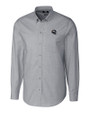 Denver Broncos NFL Helmet Cutter & Buck Stretch Oxford Mens Long Sleeve Dress Shirt Charcoal Mannequin