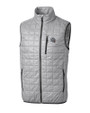 New England Patriots NFL Helmet Cutter & Buck Rainier Recycled Insulated Puffer Mens Big & Tall Full Zip Vest Polished Medium Gray Mannequin
