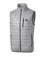 New England Patriots NFL Helmet Cutter & Buck Rainier PrimaLoft® Mens Big and Tall Eco Insulated Full Zip Puffer Vest Polished Medium Gray Mannequin