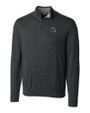 New York Giants NFL Helmet Cutter & Buck Lakemont Tri-Blend Mens Big and Tall Quarter Zip Pullover Sweater Charcoal Heather Mannequin