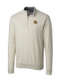 Green Bay Packers NFL Helmet Cutter & Buck Lakemont Tri-Blend Mens Quarter Zip Pullover Sweater Oatmeal Heather Mannequin