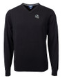 Carolina Panthers NFL Helmet Cutter & Buck Lakemont Tri-Blend Mens V-Neck Pullover Sweater Black Mannequin