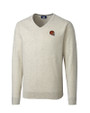 Cincinnati Bengals NFL Helmet Cutter & Buck Lakemont Tri-Blend Mens V-Neck Pullover Sweater Oatmeal Heather Mannequin