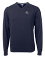 New England Patriots NFL Helmet Cutter & Buck Lakemont Tri-Blend Mens V-Neck Pullover Sweater Liberty Navy Mannequin