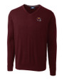 Washington Commanders NFL Helmet Cutter & Buck Lakemont Tri-Blend Mens V-Neck Pullover Sweater Bordeaux Mannequin