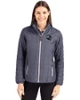 Seattle Seahawks NFL Helmet Cutter & Buck Rainier PrimaLoft®  Womens Eco Insulated Full Zip Puffer Jacket Anthracite Melange Front