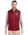 Arizona Cardinals NFL Helmet Cutter & Buck Mainsail Sweater-Knit Mens Full Zip Vest Cardinal Red Heather Front
