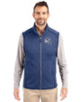 Buffalo Bills NFL Helmet Cutter & Buck Mainsail Sweater-Knit Mens Full Zip Vest Tour Blue Heather Front