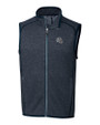 New England Patriots NFL Helmet Cutter & Buck Mainsail Sweater-Knit Mens Full Zip Vest Liberty Navy Heather Mannequin