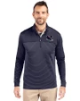 Chicago Bears NFL Helmet Cutter & Buck Traverse Stretch Eco Stripe Quarter Zip Mens Big and Tall Pullover Liberty Navy Front