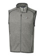 Los Angeles Chargers NFL Helmet Cutter & Buck Mainsail Sweater-Knit Mens Big and Tall Full Zip Vest Polished Heather Mannequin