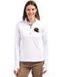 Washington Commanders NFL Helmet Cutter & Buck Traverse Stretch Eco Quarter Zip Womens Pullover White Front