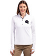 Chicago Bears NFL Helmet Cutter & Buck Traverse Stretch Eco Quarter Zip Womens Pullover White Front