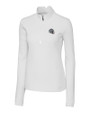 New England Patriots NFL Helmet Cutter & Buck Traverse Stretch Eco Quarter Zip Womens Pullover White Mannequin