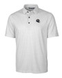 Denver Broncos NFL Helmet Cutter & Buck Pike Double Dot Print Stretch Mens Polo Charcoal Mannequin