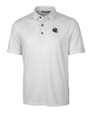 Jacksonville Jaguars NFL Helmet Cutter & Buck Pike Double Dot Print Stretch Mens Polo Charcoal Mannequin